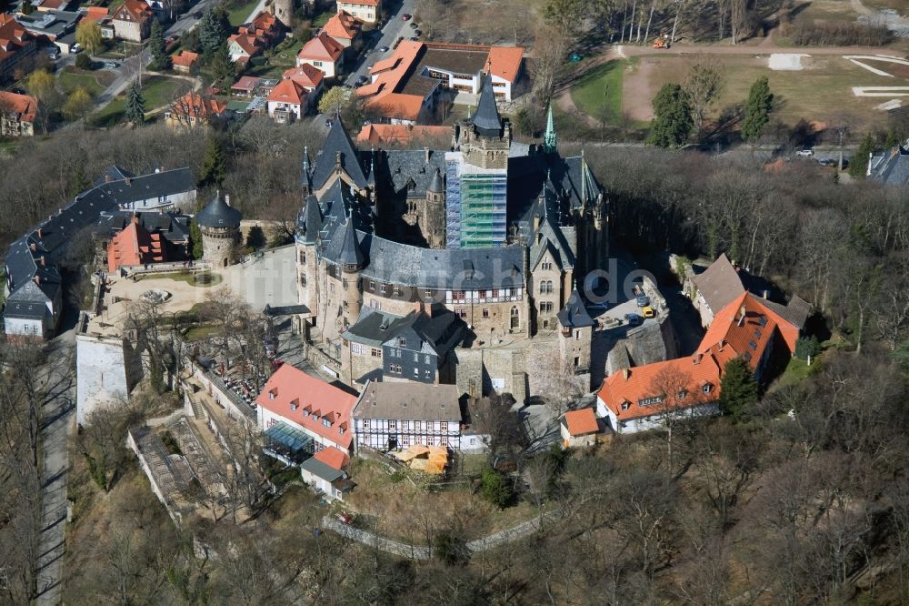 Luftaufnahme Wernigerode - Schloss Wernigerode im Bundesland Sachsen-Anhalt