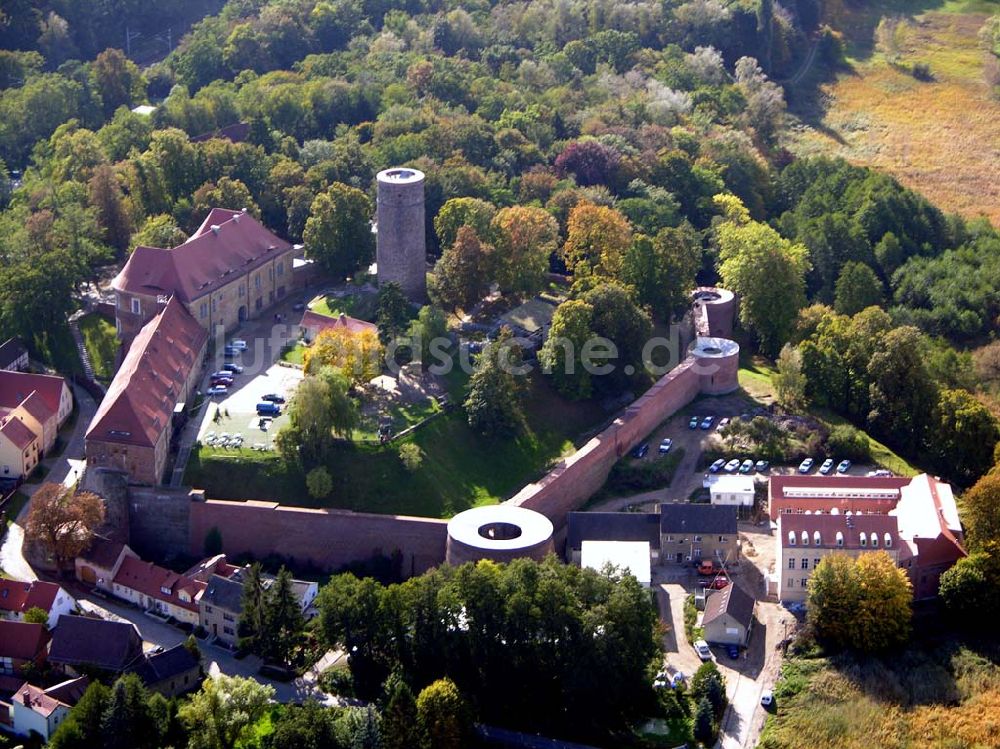 Belzig von oben - Schloß Wiesenburg bei Belzig.