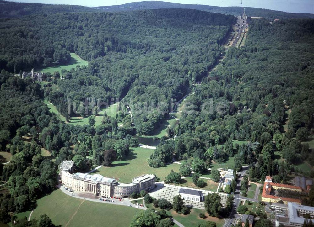 Kassel von oben - Schloß Wilhelmshöhe in Kassel