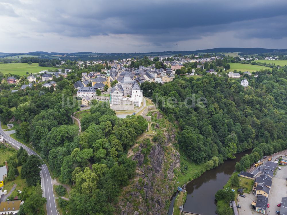 Wolkenstein aus der Vogelperspektive: Schloss Wolkenstein in Wolkenstein im Bundesland Sachsen, Deutschland