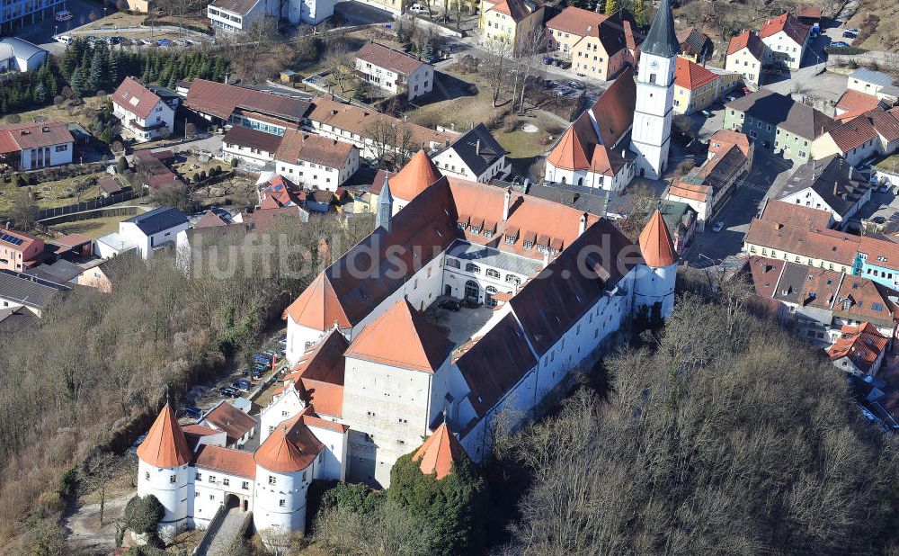 Wörth an der Donau von oben - Schloss Wörth in Wörth an der Donau