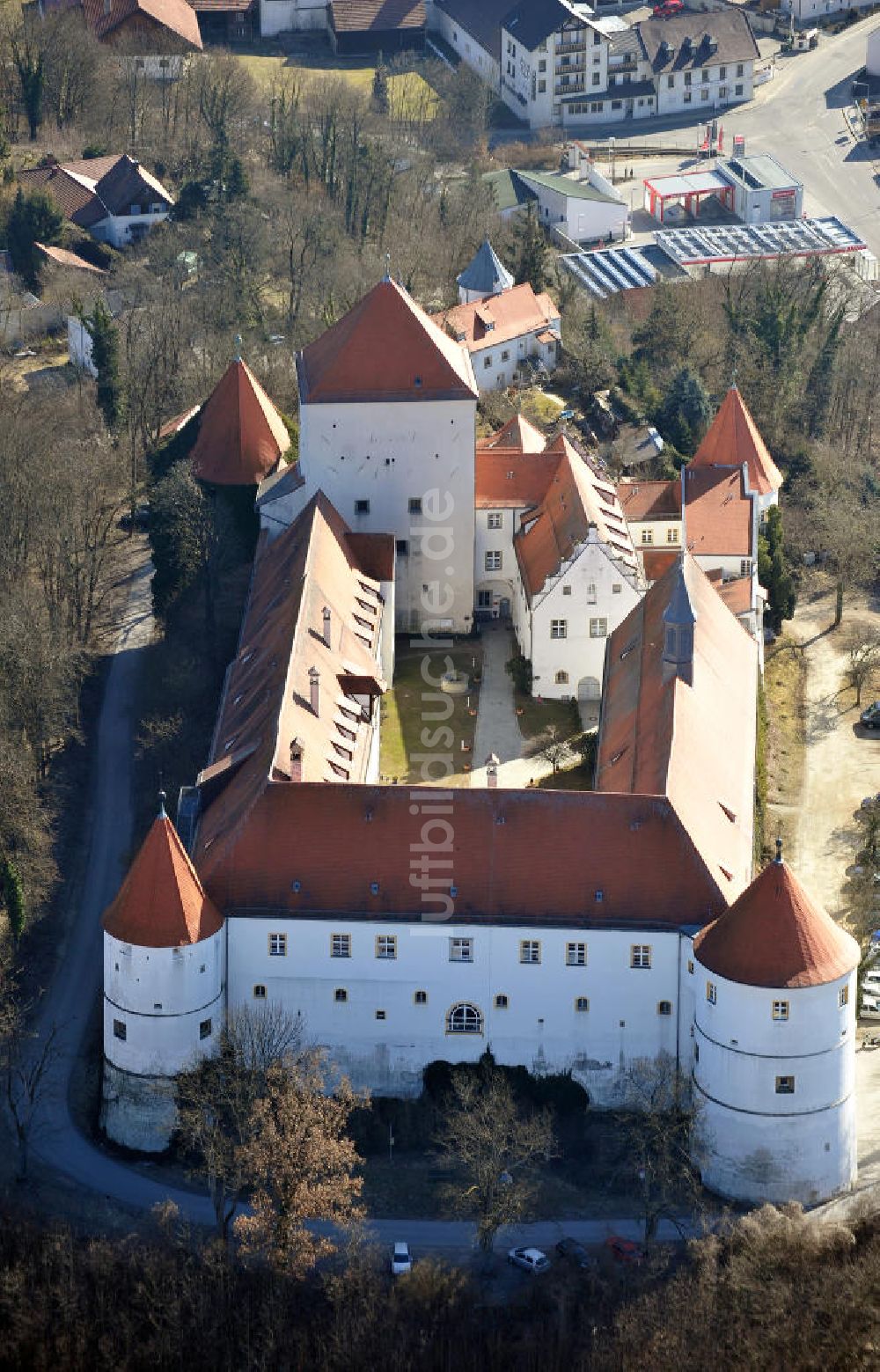 Wörth an der Donau von oben - Schloss Wörth in Wörth an der Donau