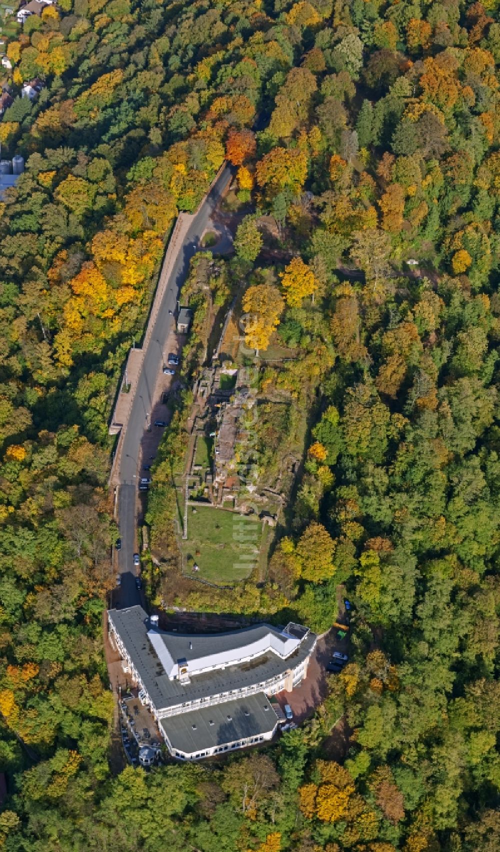 Luftaufnahme Homburg - Schloßberg mit dem Schlossberg-Hotel Homburg OHG in Homburg im Bundesland Saarland