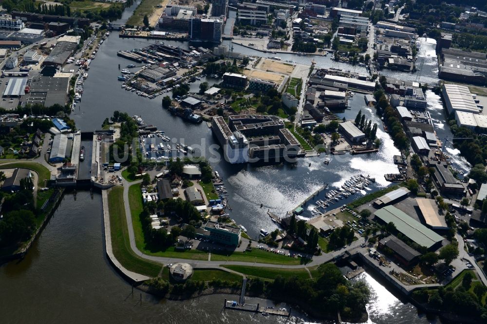 Luftbild Hamburg - Schlossinsel Harburg im Harburger Binnenhafen Hamburg