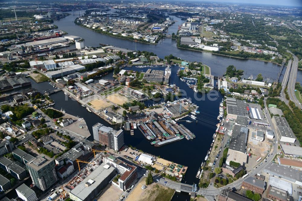 Luftbild Hamburg - Schlossinsel Harburg im Harburger Binnenhafen Hamburg