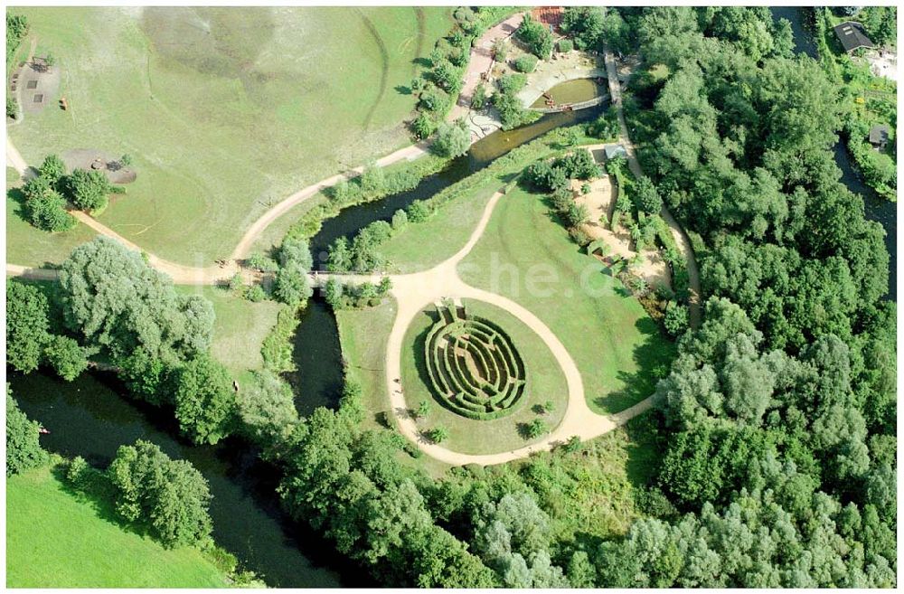 Luftaufnahme Lübben - Schlossinsel Lübben