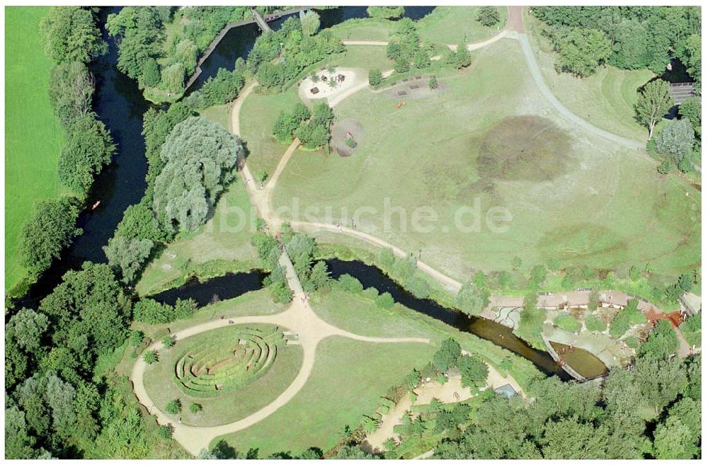 Lübben aus der Vogelperspektive: Schlossinsel Lübben