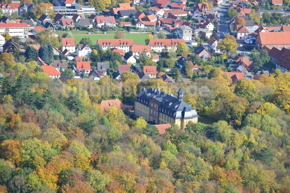 Luftaufnahme Liebenburg - Schlosskirche Mariä Verkündigung in Liebenburg im Bundesland Niedersachsen