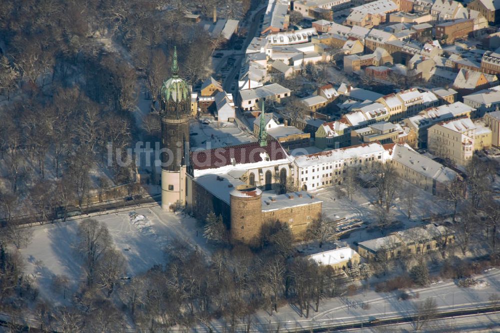 Wittenberg von oben - Schlosskirche Wittenberg Sachsen-Anhalt