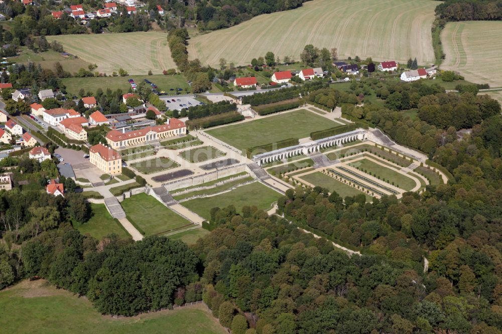 Luftbild Heidenau - Schloßpark Barockgarten Großsedlitz in Heidenau im Bundesland Sachsen, Deutschland