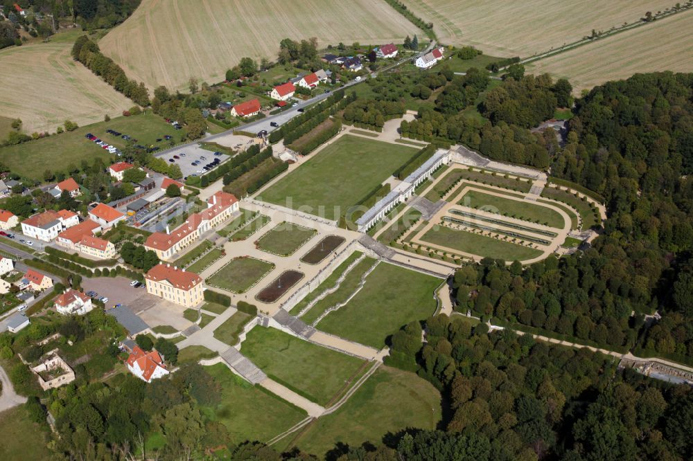 Luftaufnahme Heidenau - Schloßpark Barockgarten Großsedlitz in Heidenau im Bundesland Sachsen, Deutschland