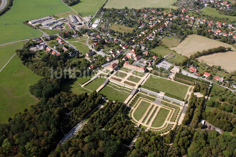 Luftbild Heidenau - Schloßpark Barockgarten Großsedlitz in Heidenau im Bundesland Sachsen, Deutschland