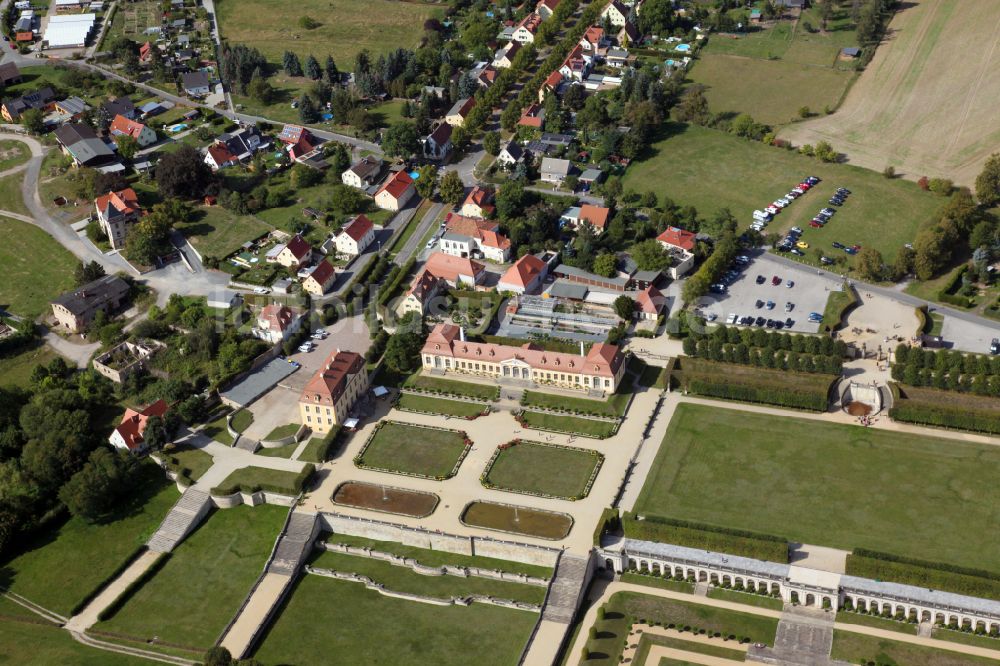 Luftaufnahme Heidenau - Schloßpark Barockgarten Großsedlitz in Heidenau im Bundesland Sachsen, Deutschland