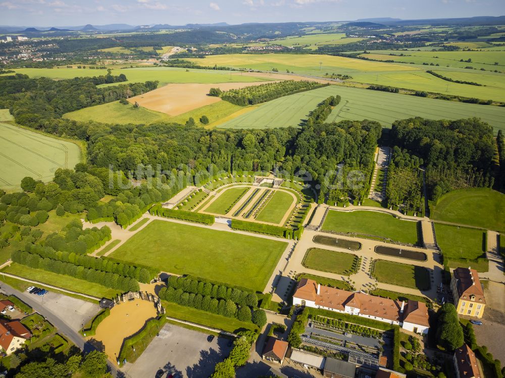 Luftbild Heidenau - Schloßpark Barockgarten Großsedlitz in Heidenau im Bundesland Sachsen, Deutschland