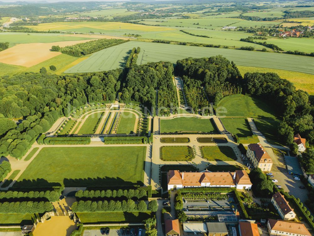 Luftaufnahme Heidenau - Schloßpark Barockgarten Großsedlitz in Heidenau im Bundesland Sachsen, Deutschland