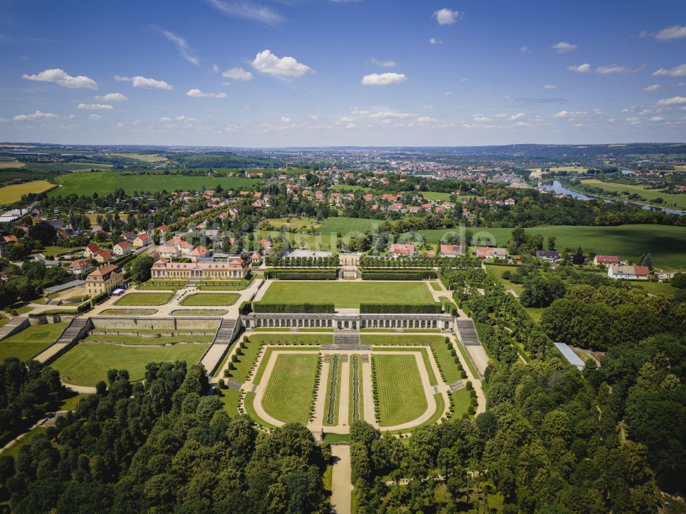 Luftbild Heidenau - Schloßpark Barockgarten Großsedlitz in Heidenau im Bundesland Sachsen, Deutschland