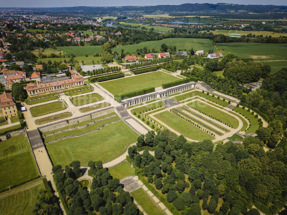 Luftbild Heidenau - Schloßpark Barockgarten Großsedlitz in Heidenau im Bundesland Sachsen, Deutschland