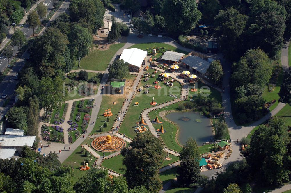 Ludwigsburg von oben - Schlosspark des Residenzschloss Ludwigsburg