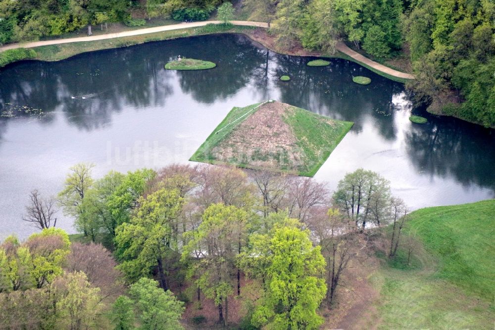 Cottbus von oben - Schloßpark von Schloß Branitz in Cottbus im Bundesland Brandenburg