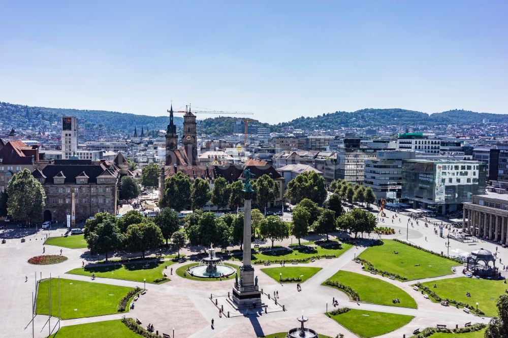 Stuttgart aus der Vogelperspektive: Schlossplatz im Innenstadt- Zentrum in Stuttgart im Bundesland Baden-Württemberg