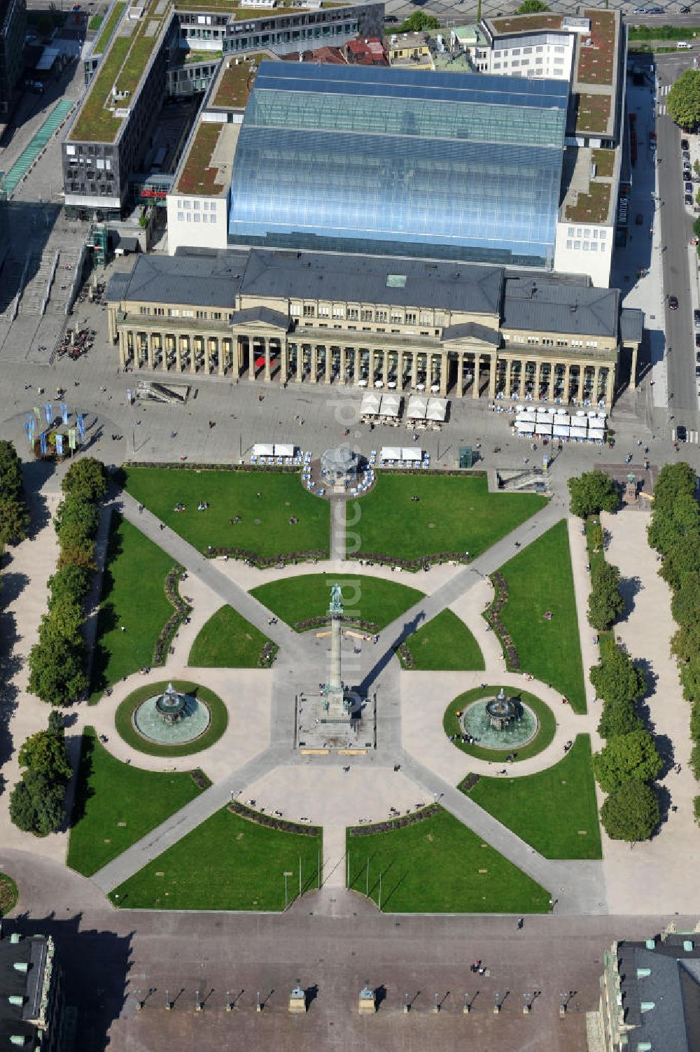 Luftaufnahme Stuttgart - Schlossplatz, Königsbau, Königsbau-Passagen Stuttgart