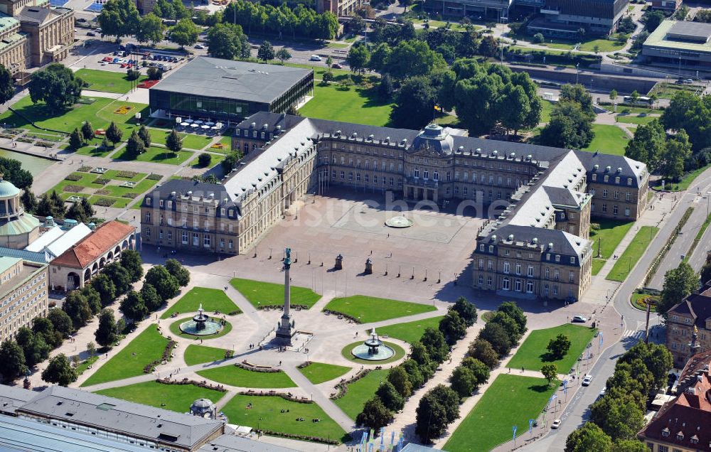 Luftaufnahme Stuttgart - Schlossplatz und Neues Schloss Stuttgart