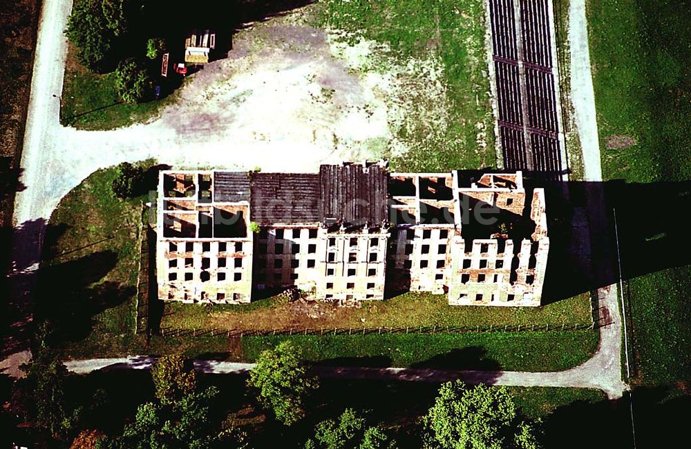 Zerbst / Sachsen-Anhalt von oben - Schloßruine Zerbst Förderverein Schloss Zerbst e