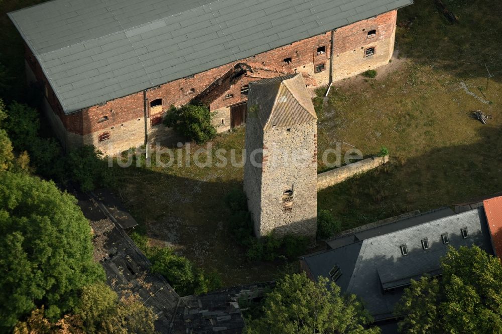 Luftbild Beyernaumburg - Schloßturm am Schloß auf dem Schloßberg in Beyernaumburg im Bundesland Sachsen-Anhalt