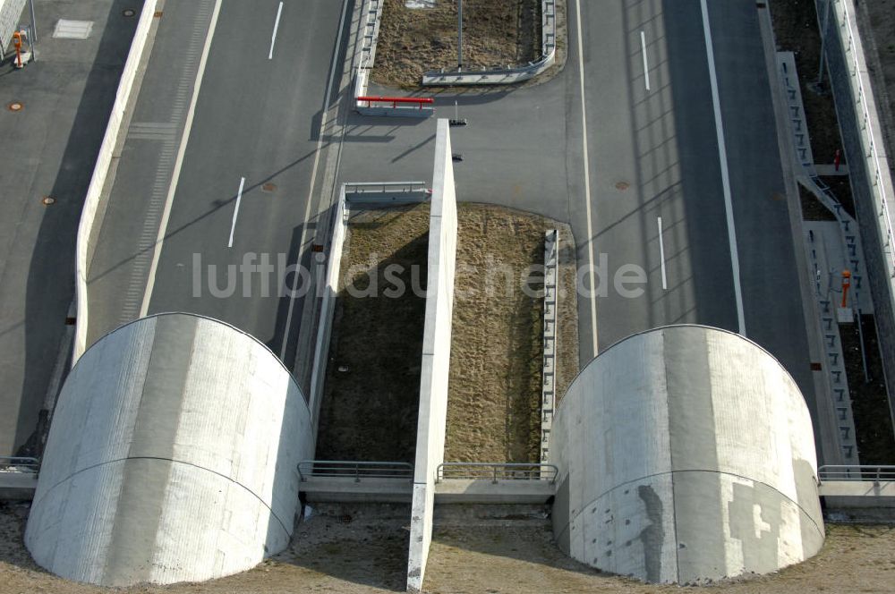 Luftaufnahme Oberheldrungen - Schmücketunnel im Bereich der neuen Trassenführung der Autobahn A71 - Schmücketunnel in the new route of the A71 motorway