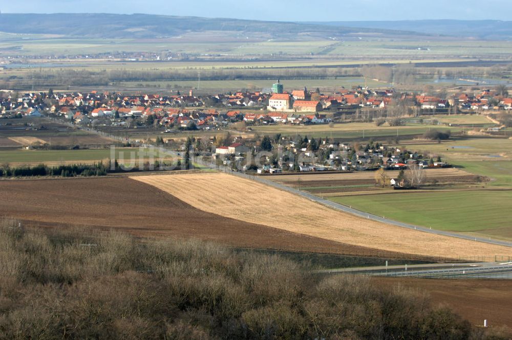 Oberheldrungen von oben - Schmücketunnel im Bereich der neuen Trassenführung der Autobahn A71 - Schmücketunnel in the new route of the A71 motorway