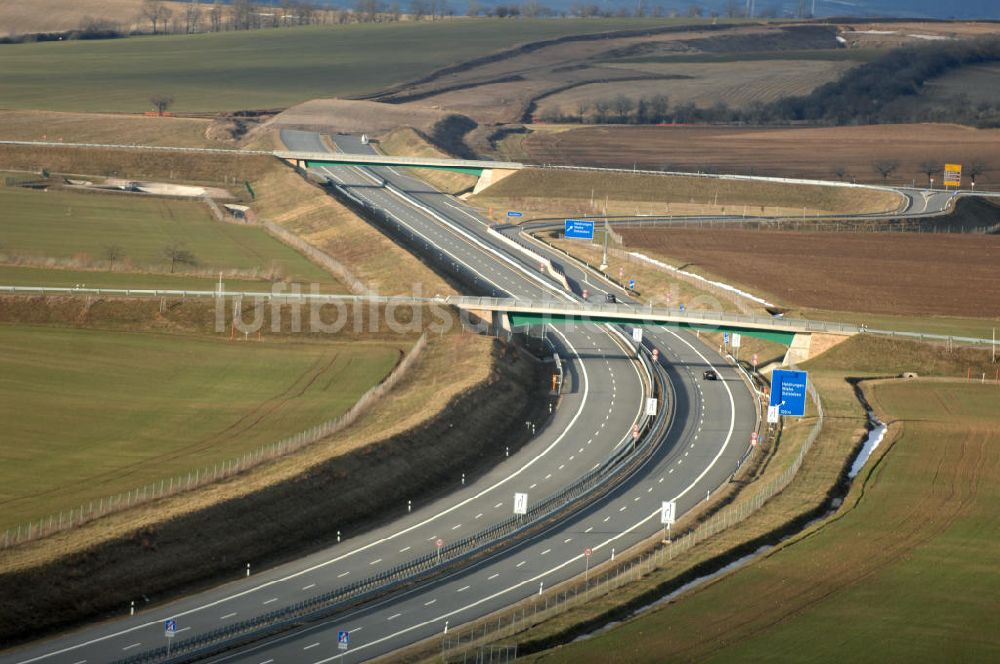 Luftaufnahme Oberheldrungen - Schmücketunnel im Bereich der neuen Trassenführung der Autobahn A71 - Schmücketunnel in the new route of the A71 motorway