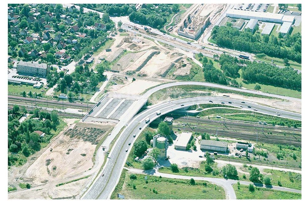 Schönefeld von oben - Schönefeld Autobahnbrücke