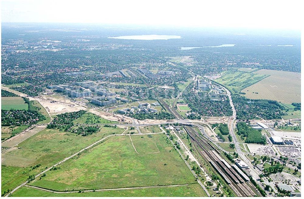 Schönefeld von oben - Schönefeld Autobahnbrücke