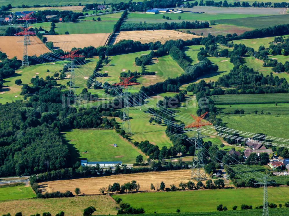 Luftaufnahme Schwesing - Schneisen- und Streckenverlauf der Stromführungstrasse in Schwesing im Bundesland Schleswig-Holstein, Deutschland