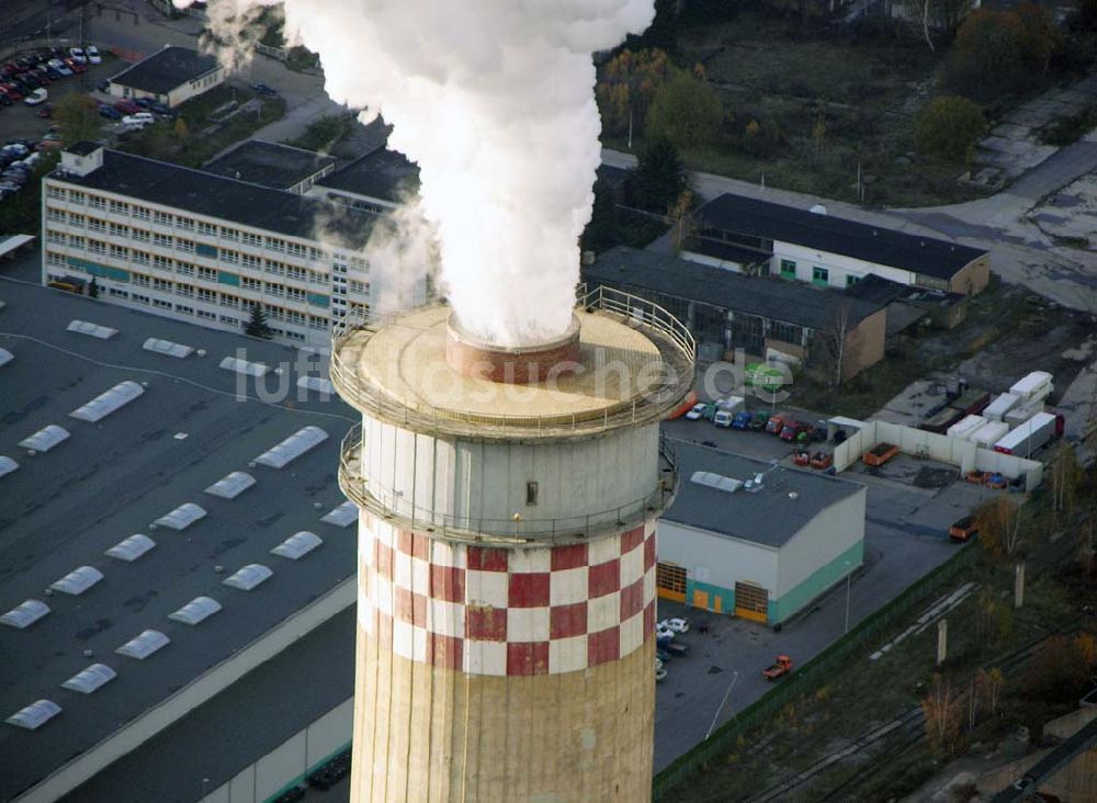 Chemnitz von oben - Schornstein am Heizkraftwerk der Stadtwerke Chemnitz AG