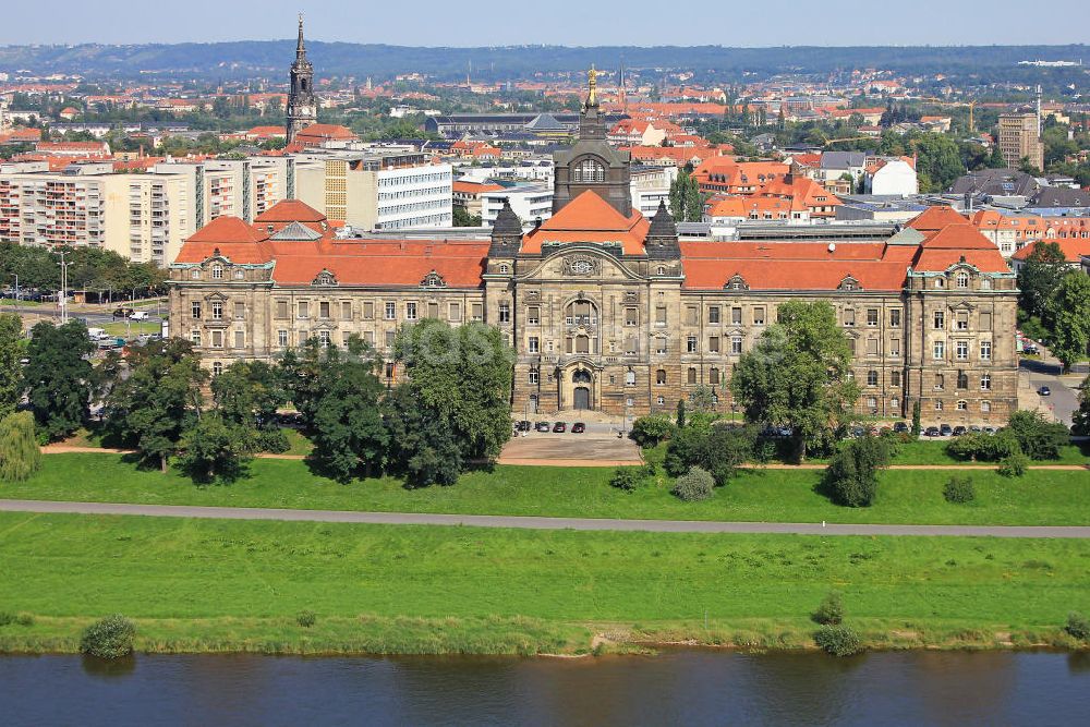 Dresden von oben - Sächsische Staatskanzlei in Dresden-Neustadt