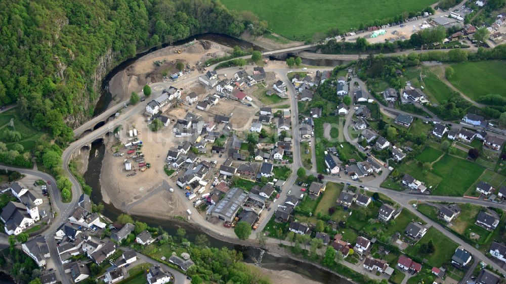 Luftbild Schuld - Schuld (Ahr), fast ein Jahr nach der Hochwasserkatastrophe im Bundesland Rheinland-Pfalz, Deutschland