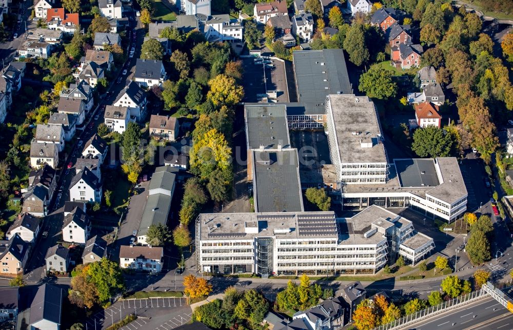 Siegen von oben - Schulgebäude des Berufskolleg Technik in Siegen im Bundesland Nordrhein-Westfalen