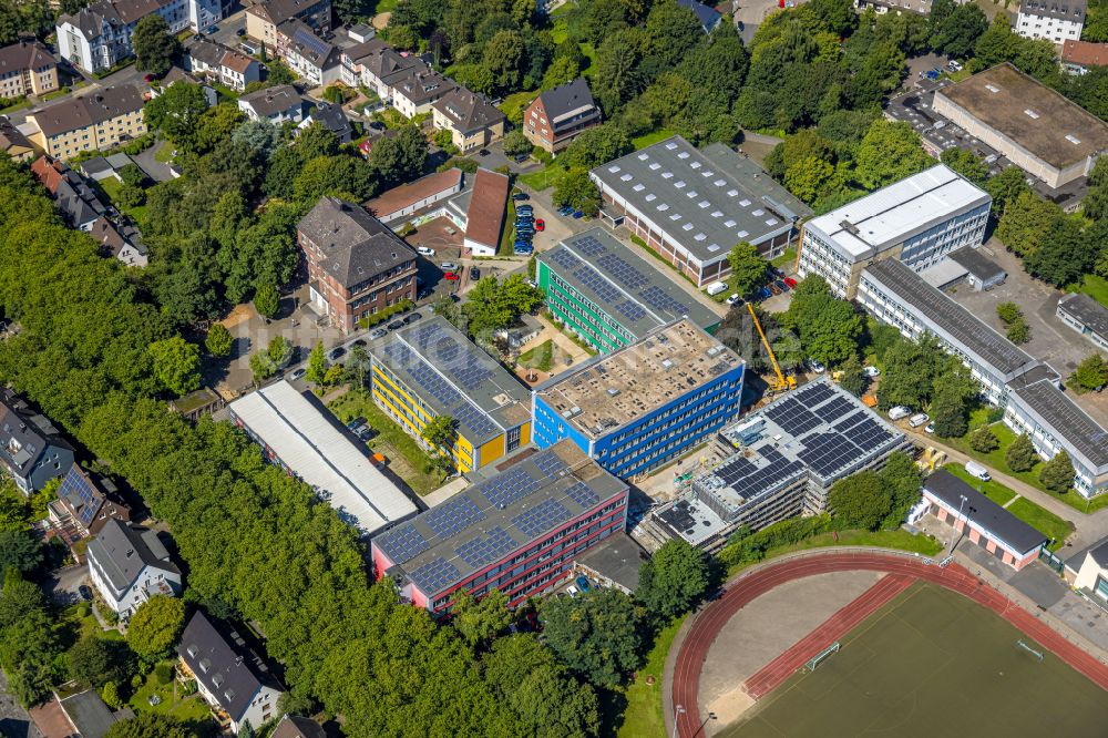 Luftbild Witten - Schulgebäude des Berufskolleg Witten und der Otto-Schott-Realschule an der Husemannstraße - Am Viehmarkt in Witten im Bundesland Nordrhein-Westfalen, Deutschland