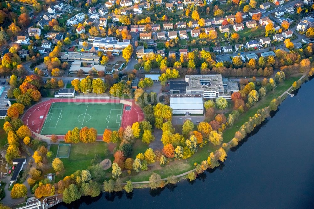 Herdecke aus der Vogelperspektive: Schulgebäude der Friedrich Harkort Schule in Herdecke im Bundesland Nordrhein-Westfalen