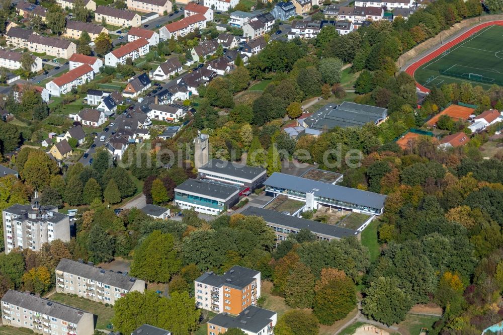 Luftaufnahme Hagen - Schulgebäude der Gemeinschaftshauptschule Vorhalle am Vossacker in Hagen im Bundesland Nordrhein-Westfalen, Deutschland