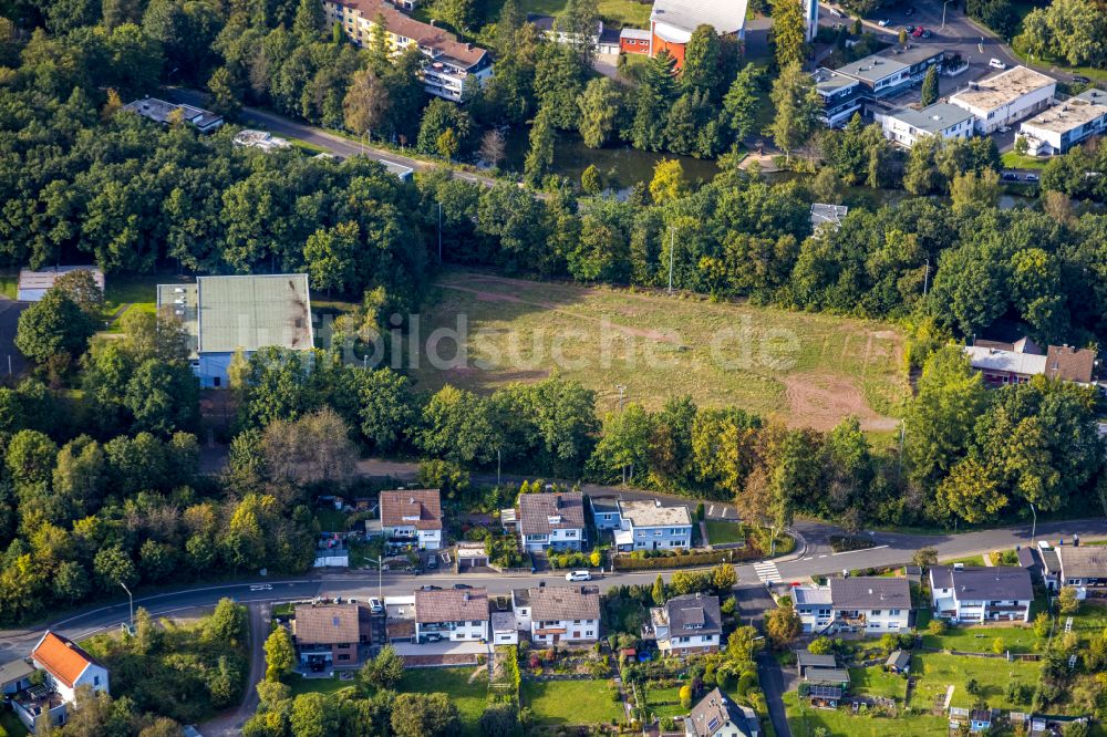 Siegen aus der Vogelperspektive: Schulgebäude Gesamtschule Auf dem Schießberg und Realschule Am Schießberg im Ortsteil Geisweid in Siegen im Bundesland Nordrhein-Westfalen, Deutschland