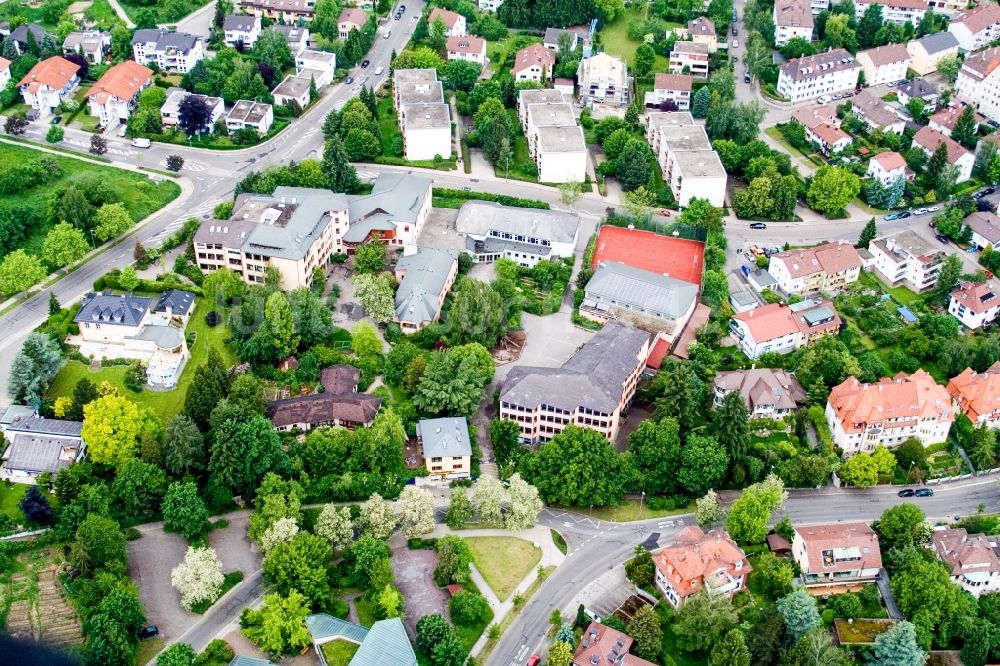 Pforzheim von oben - Schulgebäude der Goetheschule Freie Waldorfschule Pforzheim in Pforzheim im Bundesland Baden-Württemberg, Deutschland