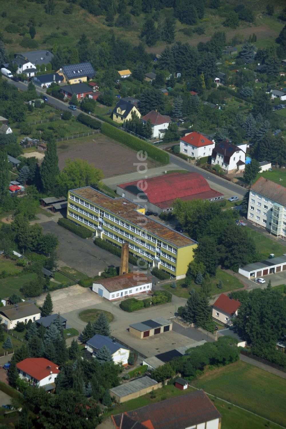 Belgershain von oben - Schulgebäude der Grundschule Belgershain in Belgershain im Bundesland Sachsen