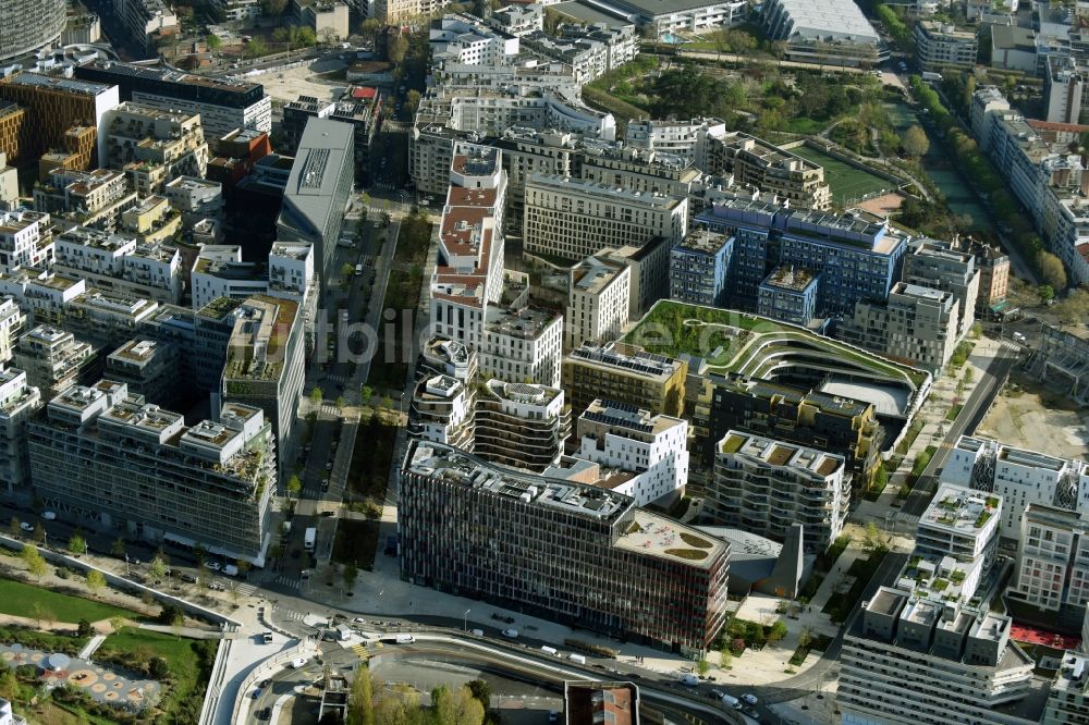 Paris Boulogne-Billancourt aus der Vogelperspektive: Schulgebäude des Gymnase Biodiversité an der Rue Marcel Bontemps in Paris Boulogne-Billancourt in Ile-de-France, Frankreich