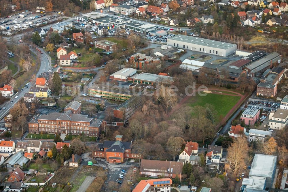 Soest von oben - Schulgebäude des Gymnasium Archigymnasium in Soest im Bundesland Nordrhein-Westfalen, Deutschland