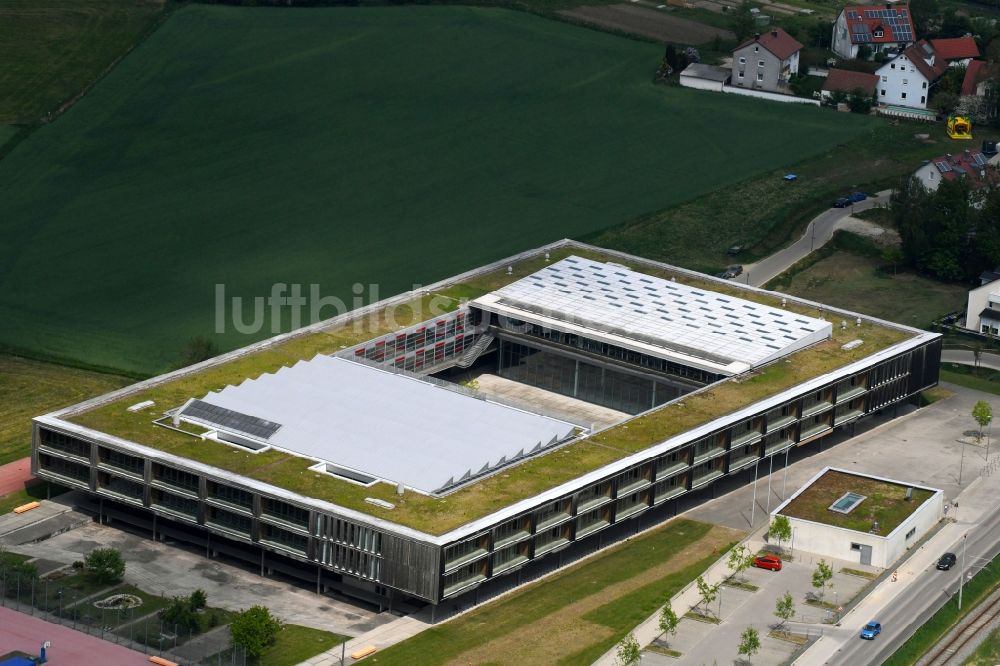 Markt Indersdorf von oben - Schulgebäude des Gymnasium in Markt Indersdorf im Bundesland Bayern, Deutschland