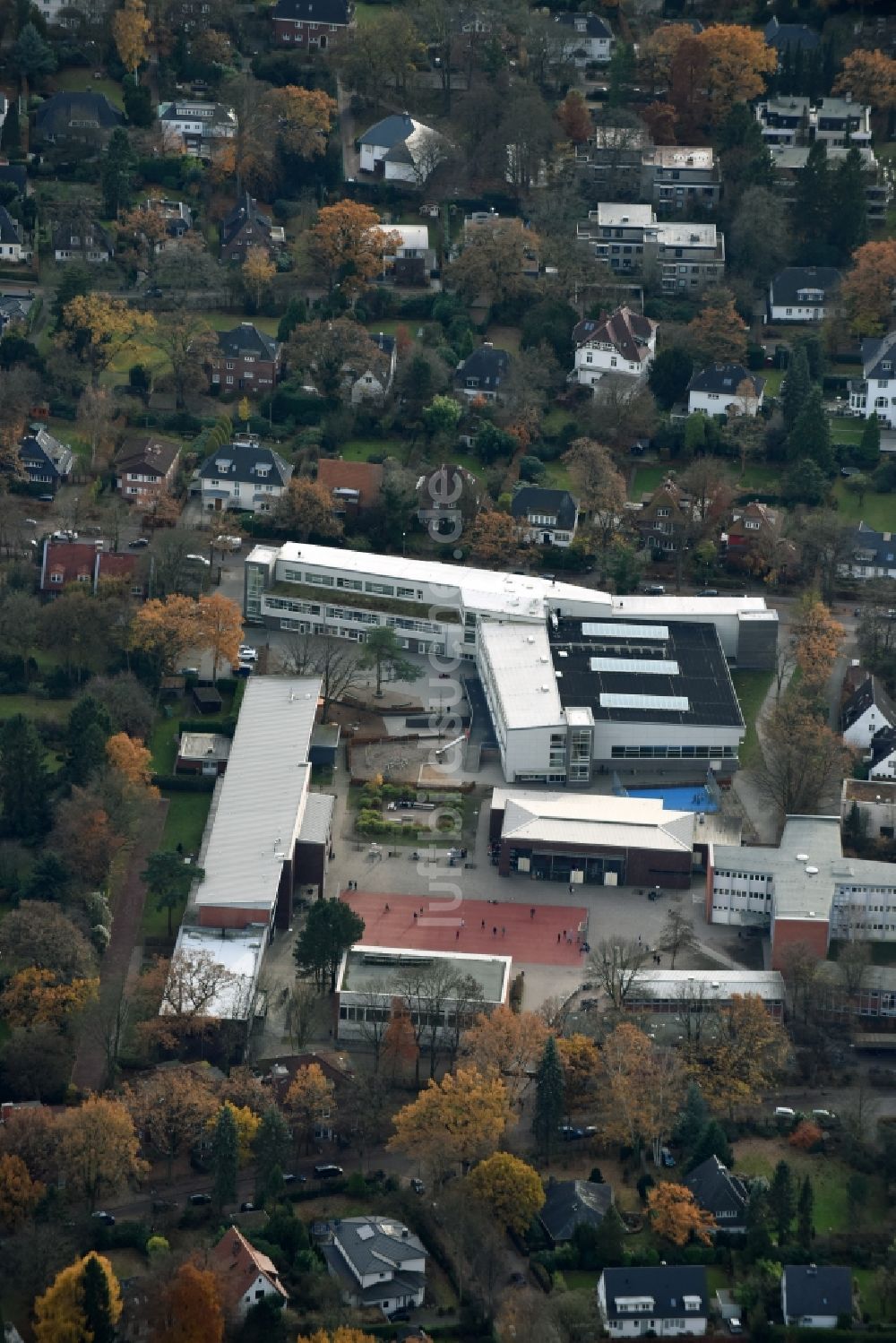 Hamburg von oben - Schulgebäude der Gymnasium Othmarschen an der Walderseestraße im Ortsteil Othmarschen in Hamburg