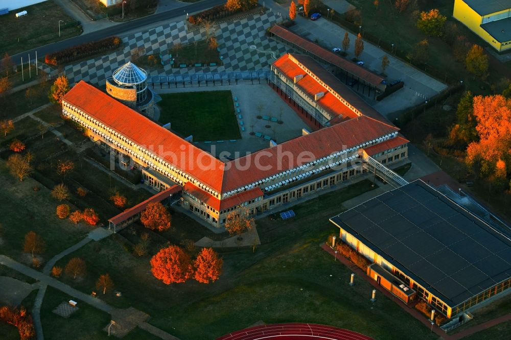 Luftbild Templin - Schulgebäude des Gymnasium Templin an der Feldstraße in Templin im Bundesland Brandenburg, Deutschland