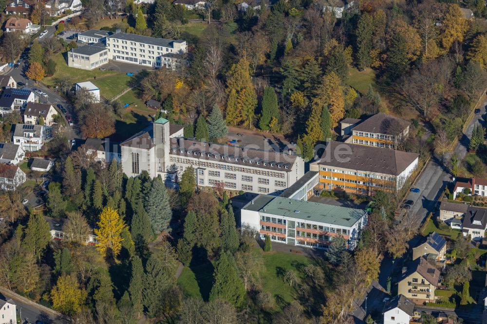 Luftbild Menden (Sauerland) - Schulgebäude des Gymnasium Walburgisgynasium in Menden (Sauerland) im Bundesland Nordrhein-Westfalen, Deutschland